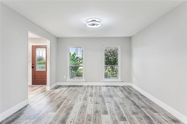 empty room featuring light wood-type flooring