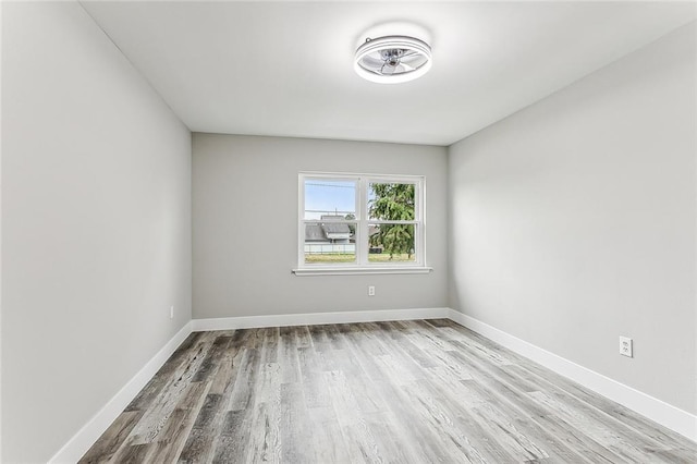 empty room with light wood-type flooring