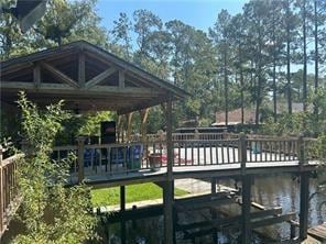 view of dock area