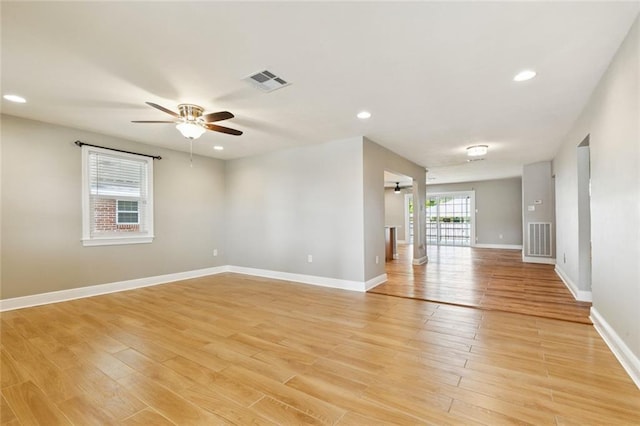 2109 Airline Park Blvd, Metairie, LA 70003 - spare room with ceiling fan, light wood-type flooring, baseboards, and recessed lighting