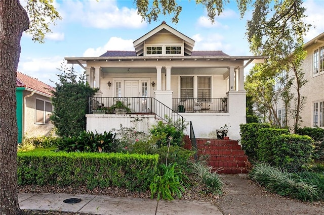 view of front of property with covered porch