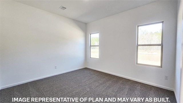 carpeted spare room featuring a healthy amount of sunlight