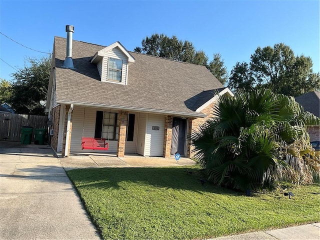 view of front of home with a front yard