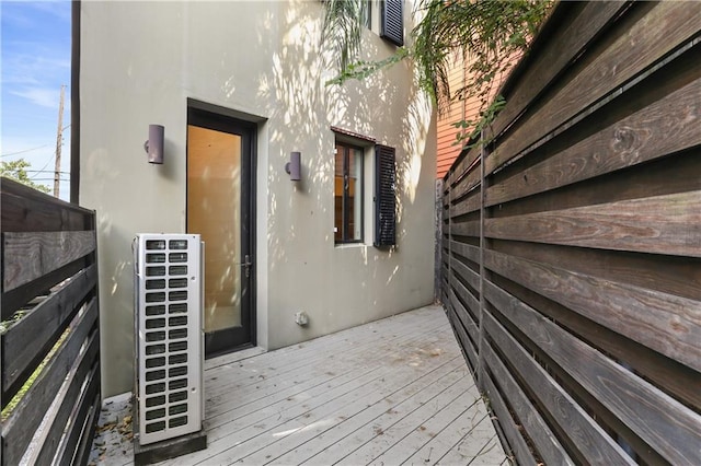 interior space featuring a wooden deck