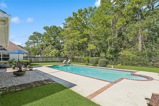 view of pool with a patio area