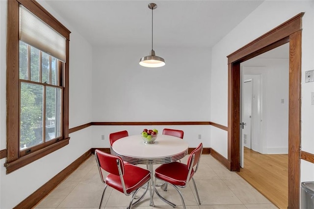 dining area featuring light hardwood / wood-style flooring