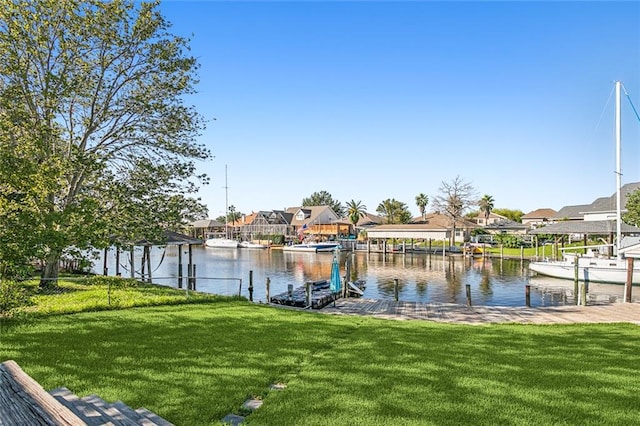 water view with a dock