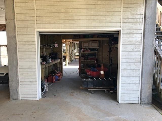 view of garage