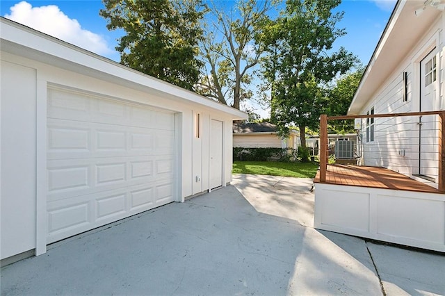 garage with cooling unit