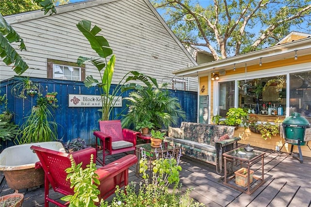 view of patio / terrace with a deck