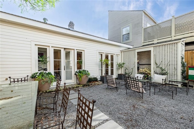 view of patio / terrace featuring french doors