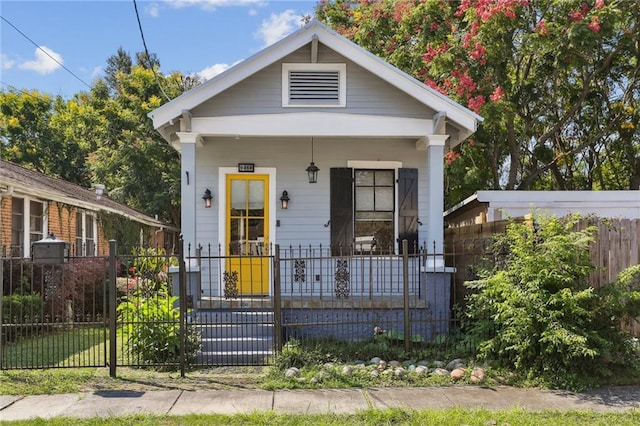 bungalow-style house featuring covered porch