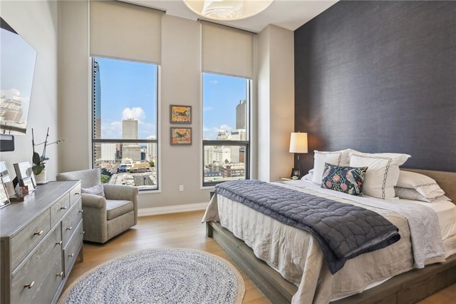 bedroom featuring light hardwood / wood-style flooring