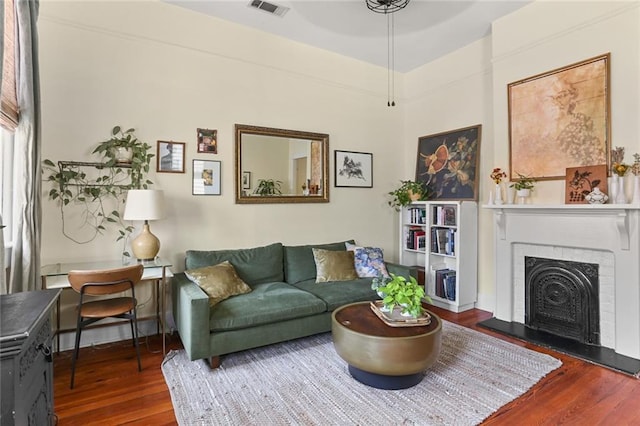 living room featuring hardwood / wood-style flooring