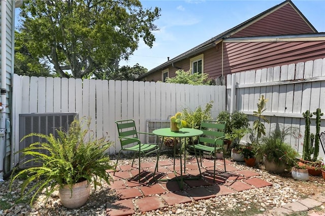 view of patio / terrace featuring central air condition unit