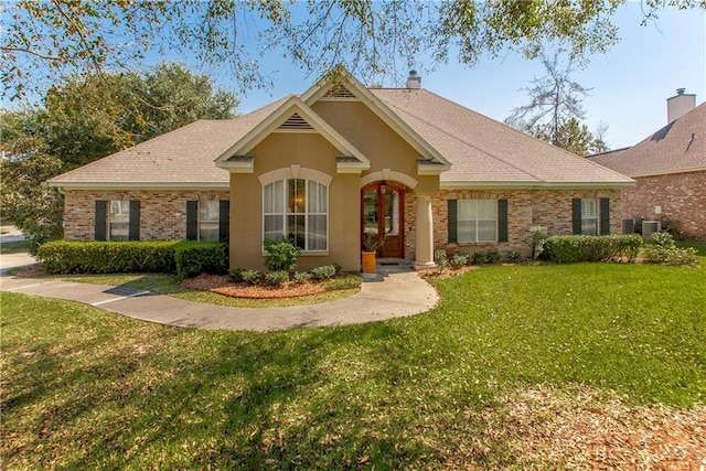 ranch-style house with a front yard