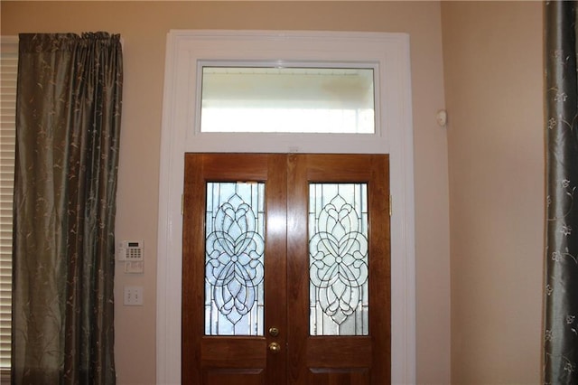 foyer entrance with french doors