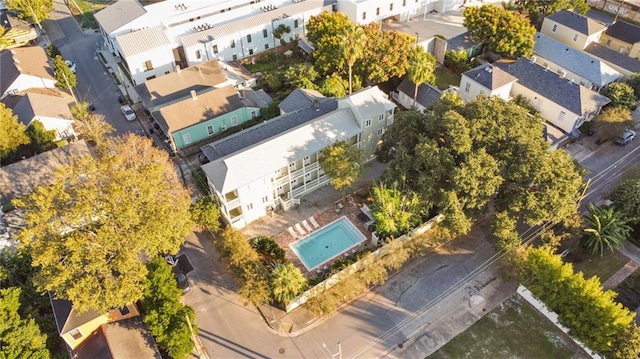 birds eye view of property with a residential view