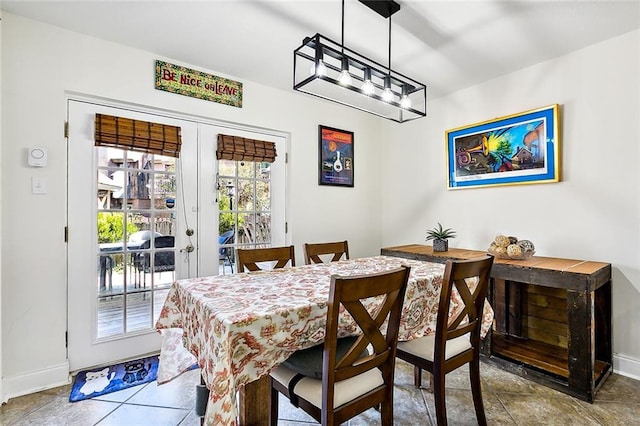 dining room with french doors