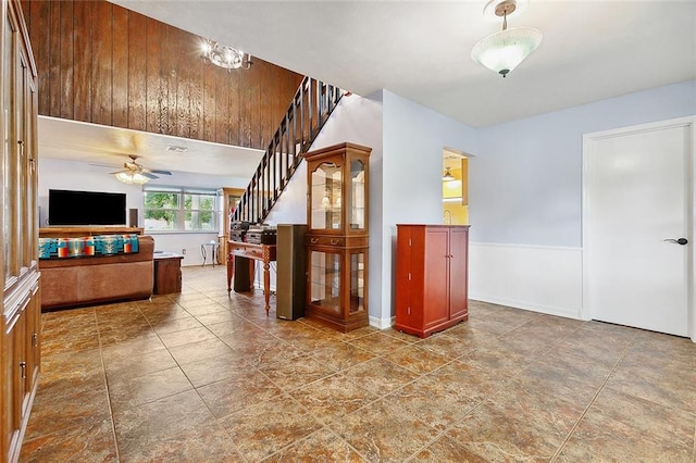 interior space with wood walls