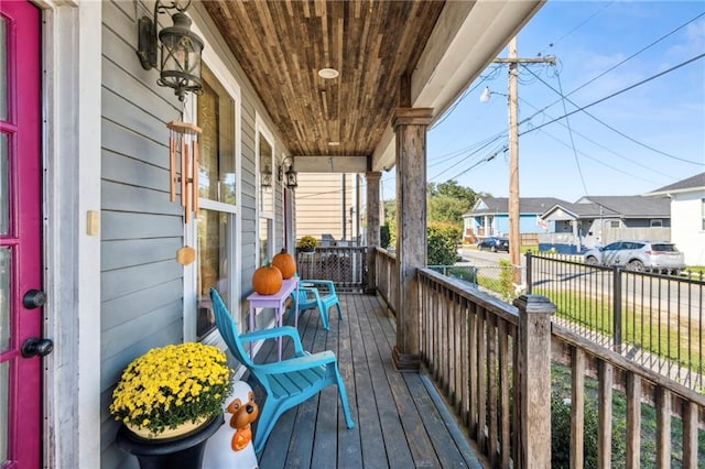 balcony featuring a porch