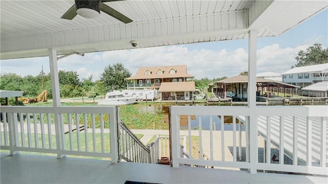 view of patio / terrace with ceiling fan