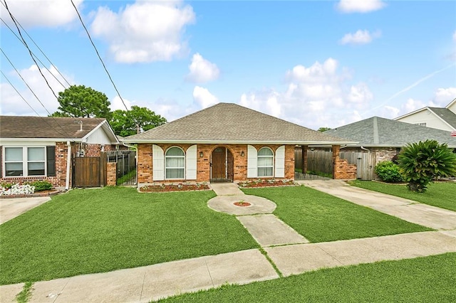 view of front of property with a front yard