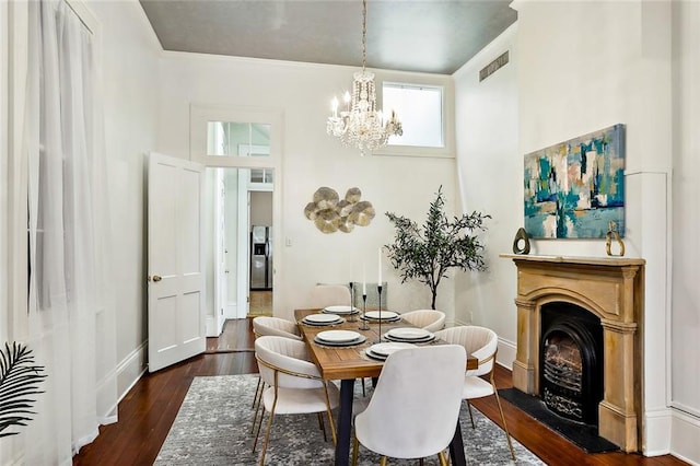 dining room with dark wood-type flooring