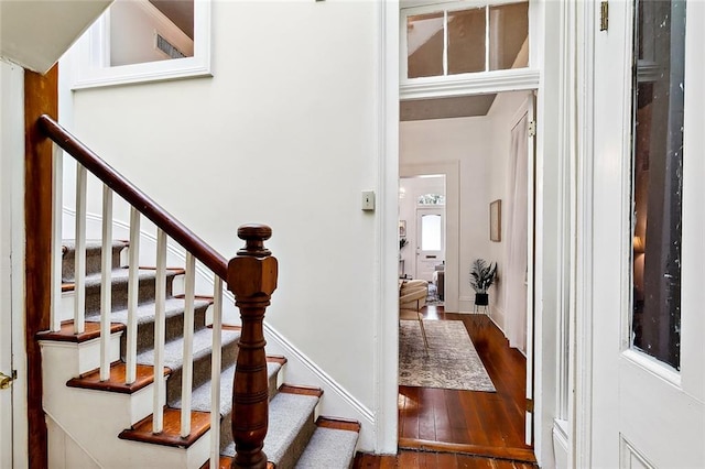 interior space with hardwood / wood-style flooring