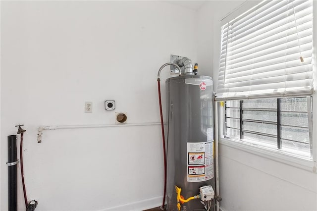 utility room with gas water heater