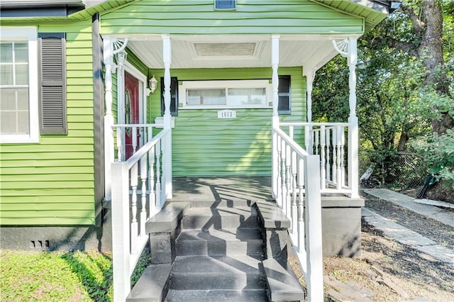 view of patio with a porch