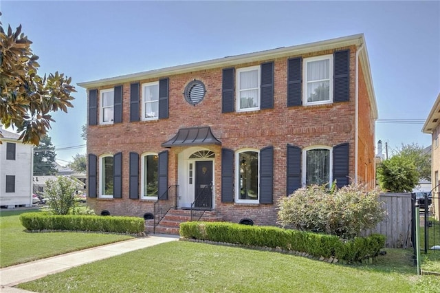 colonial house with a front yard