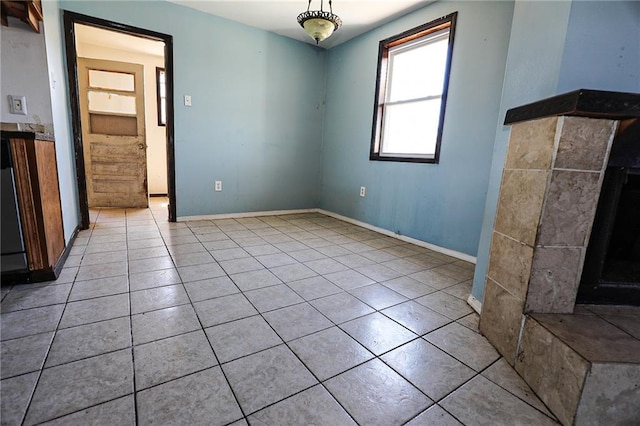 interior space featuring light tile patterned floors