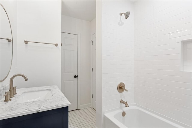 bathroom with vanity and shower / bathtub combination