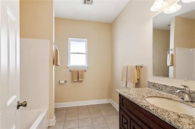 bathroom featuring tile patterned floors and vanity