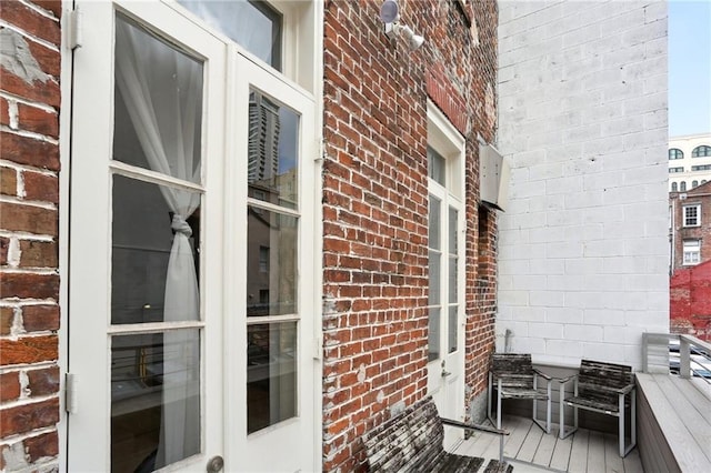 exterior space featuring french doors