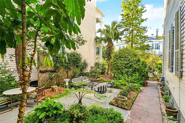 view of yard with a patio area