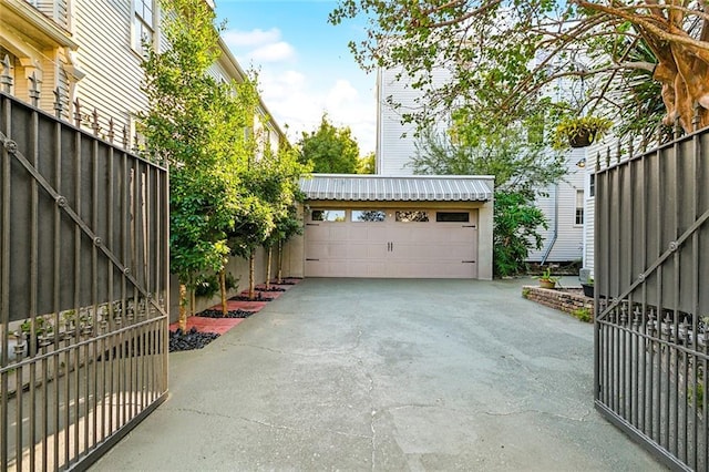 view of garage