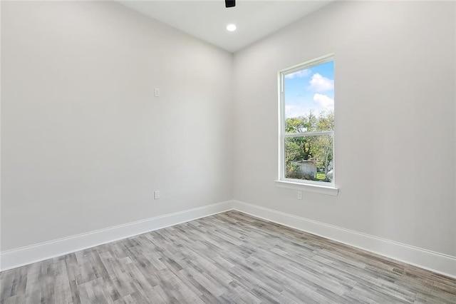 empty room featuring light wood-type flooring