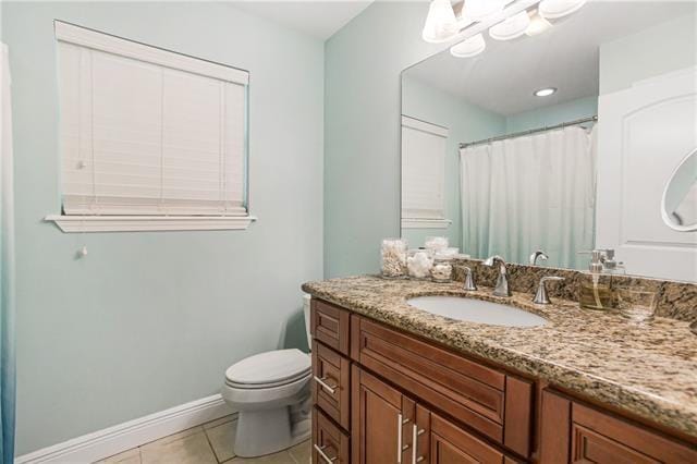 170 Becs Pl, Braithwaite, LA 70040 - full bathroom with baseboards, toilet, tile patterned flooring, and vanity