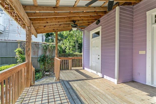 deck with ceiling fan