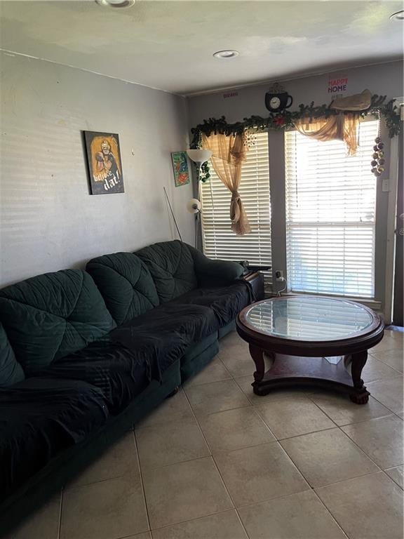 view of tiled living room