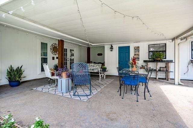 view of patio / terrace featuring a bar