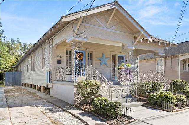 view of front of property with a porch