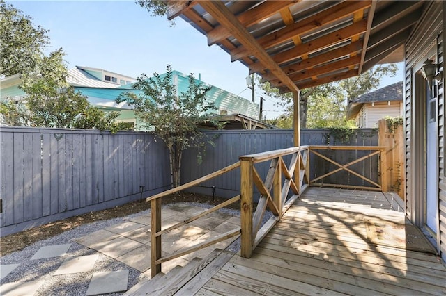 300709 Calhoun St, New Orleans, LA 70118 - wooden terrace with a fenced backyard