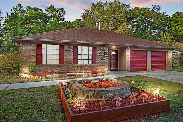 ranch-style home with a garage