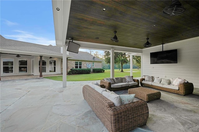 65520 S Hickory Dr, Pearl River, LA 70452 - view of patio / terrace featuring an outdoor hangout area and a ceiling fan