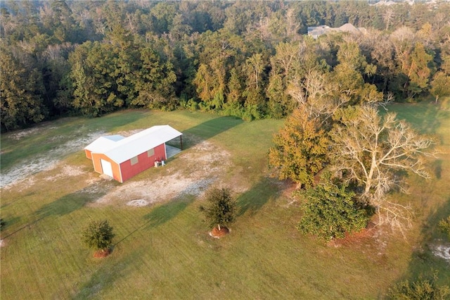 birds eye view of property featuring a rural view