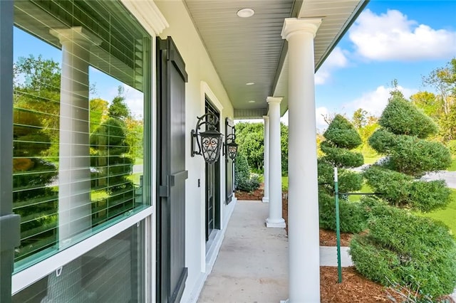 view of patio / terrace with a porch