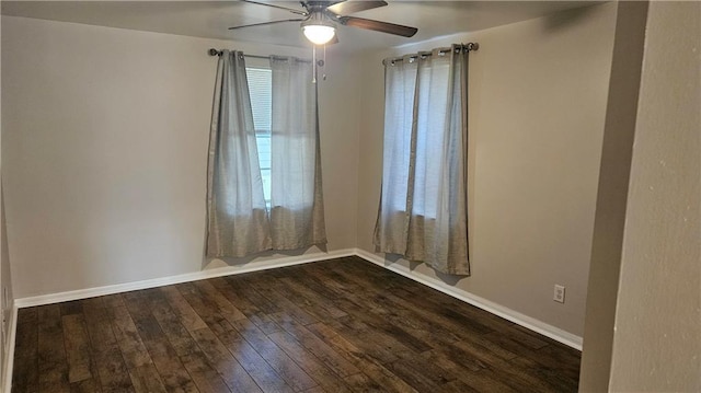 1114 N Dorgenois St, New Orleans, LA 70119 - unfurnished room featuring dark wood-type flooring, baseboards, and ceiling fan